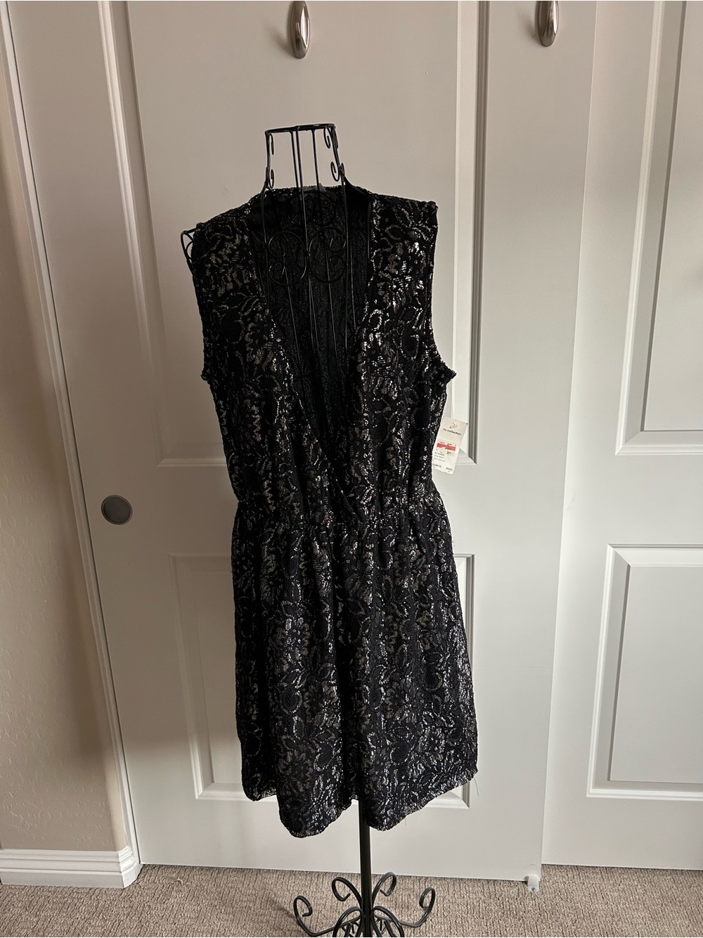 NY Collection Black Lace Mini Dress